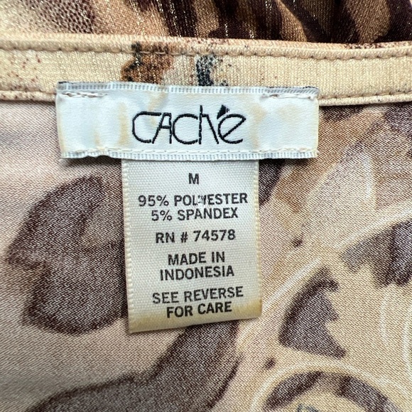 Cache Faux Wrap Long Sleeve Stretch Blouse Animal Paisley Print - Picture 8 of 9